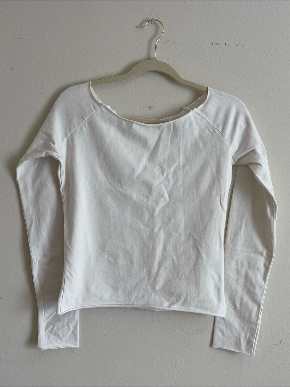 John Galt White Long-Sleeve Scoop Neck Tee